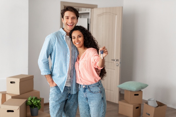 Couple in new home