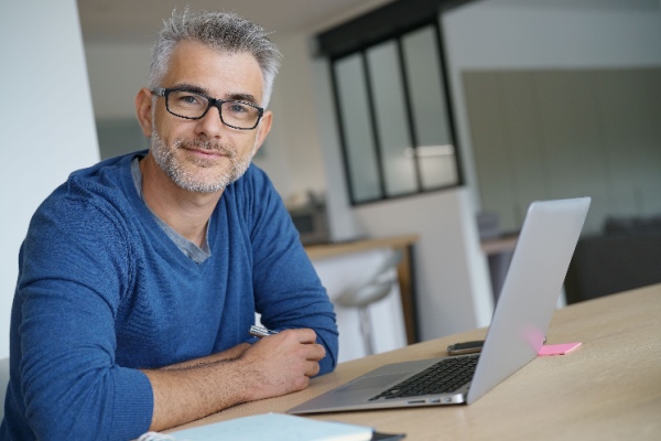 Man sitting at computer