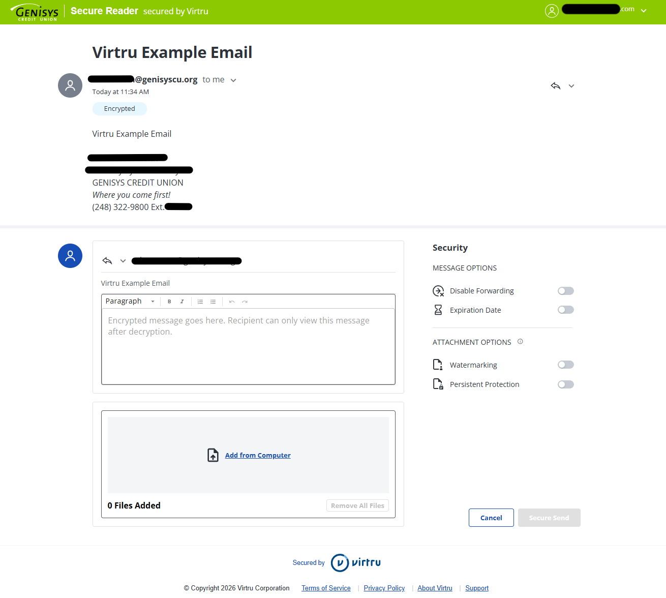 Look for an email from Genisys® Credit Union