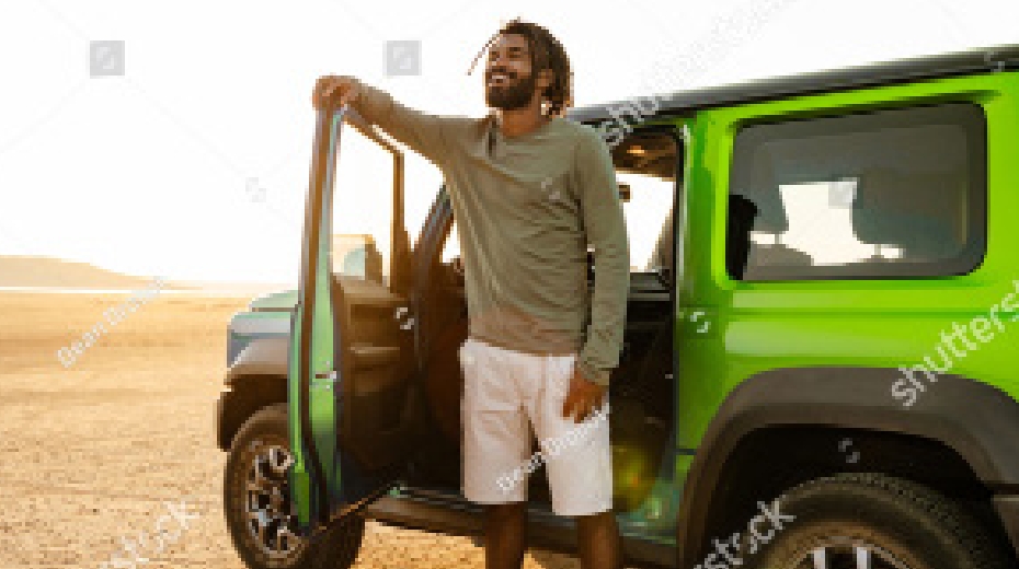 man with jeep